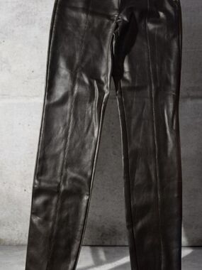 Zara Black Faux Leather Slim Pants